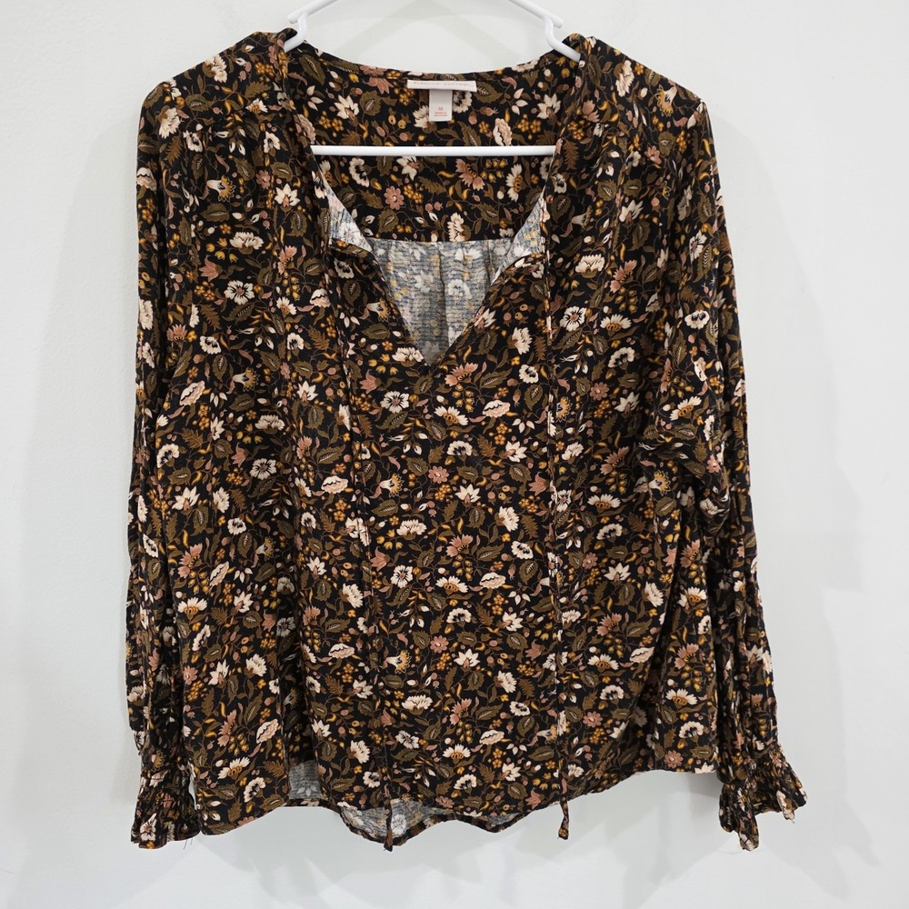 Knox Rose Womens Floral‎ Top Size Medium Cottage Boho